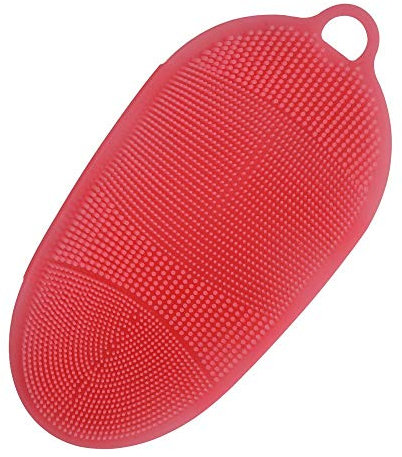 Pink Soft Silicone Body Scrubber Pure Silicon Material Massage Body Brush M