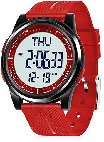 WIFORT Montre Digitale Étanche Hommes Femmes avec Chronomètre Compte à Rebours Alarme Format 12/24 Heures, Montre Sport Ultra-Léger avec Affichage Grand Angle