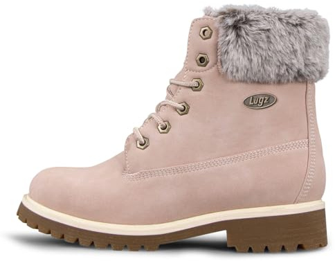 Lugz | Convoy Classic 6-inch Chukka Boots for Women | Faux Fur Lace Up Womens Fall Boots | Everyday Women Footwear, Soft Pink/Bone/Gum, 7.5 US