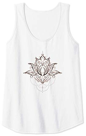Damen Lotus Blume mit Yoga Mehndi Om Symbol Geschenk für Fitness Tank Top