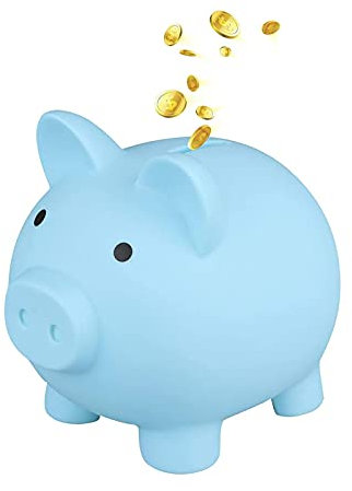 Luckxing Spardosen Für Kinder, Schönes Sparschwein Mit Unten Drehbarem Deckel Große Kapazität Schwein Sparbüchse Kunststoff-Schwein Geldbank Geschenk Für Kinder Lagerung Geldbanken -9 x 9 x 9 cm