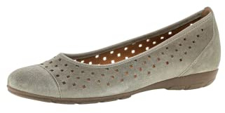 Gabor Damen Klassische Ballerinas, Frauen Flats,Halbschuhe,Sommerschuhe,Slipper,Ballerina-Schuhe,Ballett-Schuhe,flach,Schilf,37.5 EU / 4.5 UK