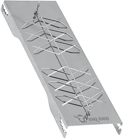 BBQ-Toro Planche à saumon en acier inoxydable pour poisson et filets de saumon - Planche à saumon pour fumer ou griller - Planche à flamme avec inclinaison réglable - Planche à encens pour barbecue