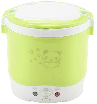 Mini cuiseur à riz, cuiseur à vapeur voyage portable petit cuiseur à riz multicuiseur pour céréales pot antiadhésif garde au chaud automatique pour la cuisson soupe à l'avoine, des ragoûts(Vert)