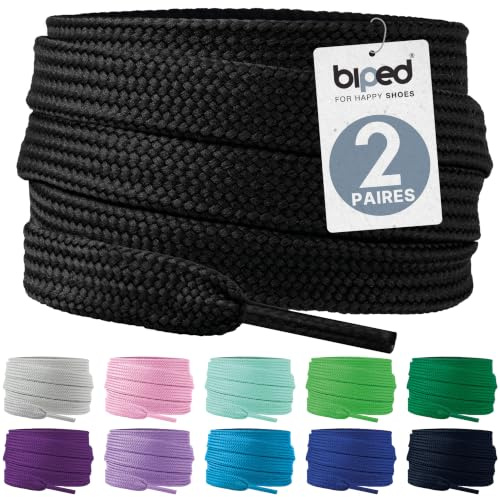 biped LACES 2 paia di lacci piatti, resistenti, larghi 10 mm | z2913 Lacci premium in poliestere, tanti colori, per sneakers, running, sport, scarpe in tela e pelle, stivali