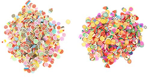 NUOBESTY Nail Art Accessories 4000Pcs Mixed Style Nail Fruit Charms 3D Cake Beads for Boys and Girls Adults