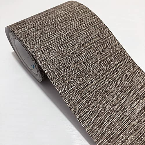 Guest Ruyunlai 20cm X 500cm Tapete PVC Bordüre Selbstklebend Wandbordüre Klebefolie Küche Fensterbank Folie Tapeten Badezimmer Dekoration Bordüren Brauner Goldfaden
