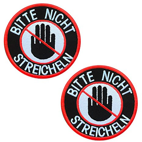 2 St. Taktisch Service Dog BITTE NICHT STREICHELN Emblem Bestickter Gestickt Abzeichen Service Hund Militär Patch für Mittelgroße und Große Hunde Weste Harness Kleidung