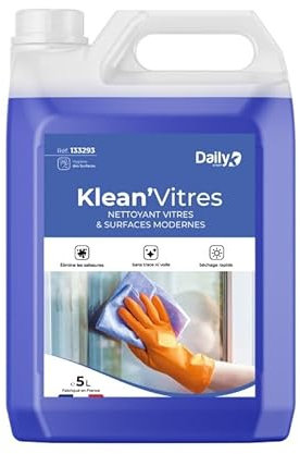DAILY K EPCH - Nettoyant Vitres et Surfaces - Produit Lave-Vitres, Miroirs et Surfaces Modernes - Fabriqué en France - 5 Litres