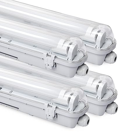 Daromigo 18W LED Lampada da soffitto per ambienti umidi, 120 cm, 1800 LM, luce bianca neutra, 4500 K, tubo LED T8, IP65 impermeabile, lampada per ambienti umidi, lampada da officina per garage