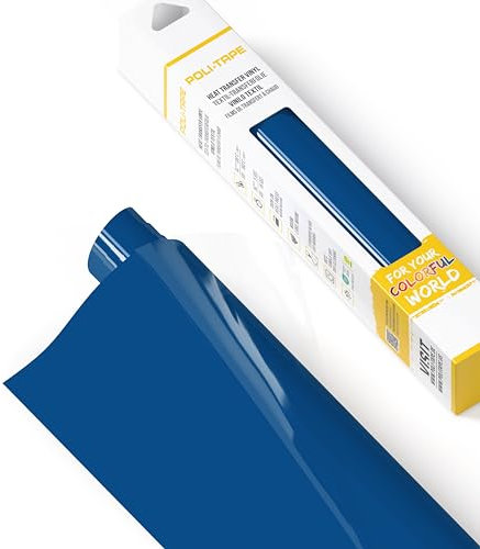 POLI-FLEX® TURBO® - Transferfolie für Textilien - Flexfolie zum Aufbügeln, Plotterfolie für DIY Shirts, Blau matt, 30,5 cm x 122 cm
