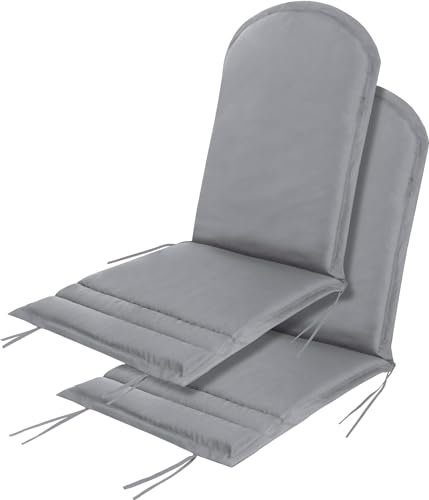 normani 2er-Set Stuhlauflagen Hochlehner - Gartenstuhlauflagen | Sitzpolster | Polsterauflagen für In- und Outdoor 135 x 55 x 6 cm Farbe Hellgrau