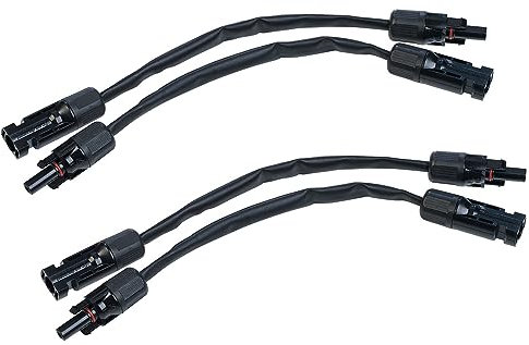 revolt Kabel PV-Modul: 4er-Set flache Solarkabel-Fensterdurchführungen, kompatibel mit MC4, 35 cm (MC4 Kabel, Solar Zubehör)
