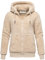 REPUBLIX Damen Teddy Sweatjacke Plüsch Hoodie Pullover Zipper Jacke RD-015 Beige L
