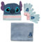 Ensemble Bonnet Gants cache cou Stitch Disney (snood ou tour de cou double a l'interieur) (Set gants bonnet avec tour de cou Stitch - D)