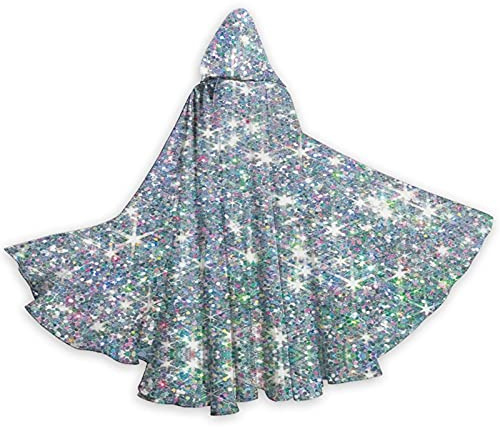 RFSHOP Bedruckte Diamant-Kristall-Pailletten Funkeln und Glanz Halloween Kapuzenumhang Erwachsene Herren und Damen Umhang Cosplay Party Supplies Kleid Kleidung Geschenk Kostüme