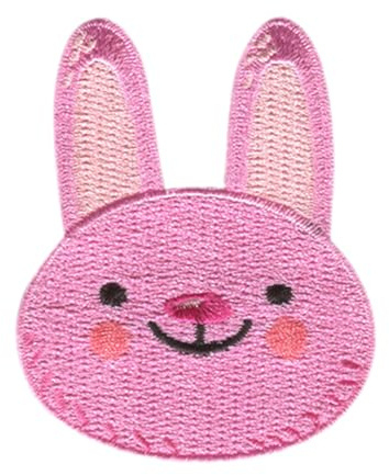 Catch the Patch Hase Kopf Aufnäher zum Aufbügeln 5,1 x 6,3 cm Bügelbild für Kinder Mädchen mit Lieblingstier Wild, Bügelpatch Patches Bügelflicken