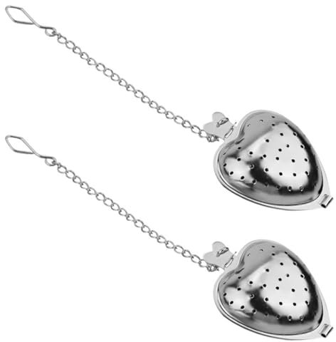 GNHG 2 Passoires à Thé en Acier Inoxydable en Forme De Cœur,Infuseur Thé,Passoire à Thé,Filtre à Thé,Passoire à Thé en Forme De Cœur avec Chaîne,Boule à Thé