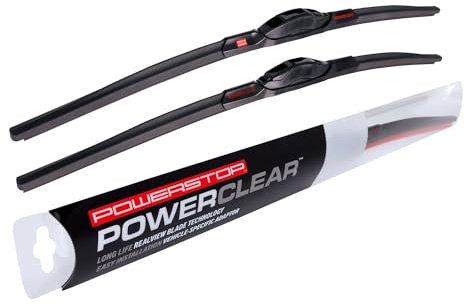 POWERSTOP PowerClear PCK-2622-1 Scheibenwischerblätter, vorne, 66 cm + 55,9 cm, J-Haken, Typ für Honda Civic, Lexus RX350, Honda Pilot, Honda Odyssey, Honda Ridgeline [Modellspezifisch]