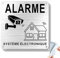 Goodvia Panneau Alarme Vidéo Surveillance Adhésifs Système Électronique Aluminium Brossé 1 Pièce