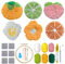 Allazone 6 Punch Obst Needle Untersetzer Kit DIY Needle Punch Handwerk Stickerei Kit Filz Garne Stickerei Coaster Kunst und Handwerk Needle Coaster mit Anleitung für Anfänger Einfach