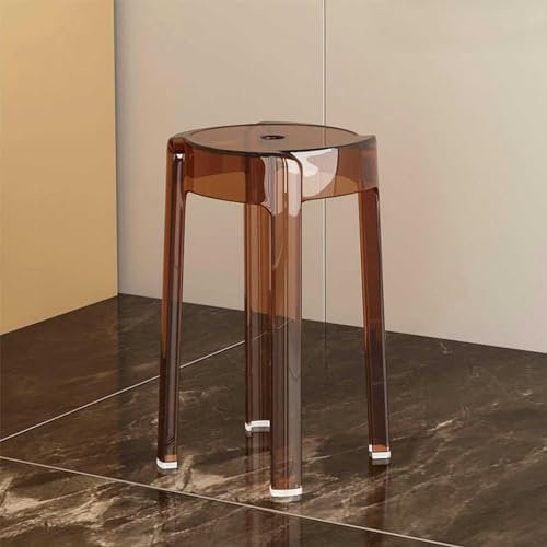 NEYTIIR Sgabello Trasparente Sgabelli Alti Impilabili, Sgabello Doccia,Antiscivolo Sgabello Alto 46cm, Sgabello da Bar in Acrilico per Cafe, Riunioni di Famiglia, Soggiorno