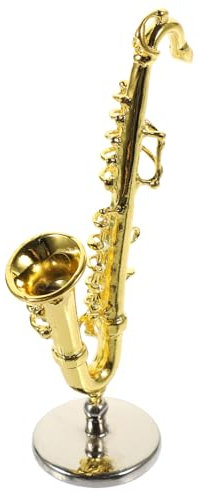 VICASKY Puppenhauszubehör Instrumentenmodell Miniatur Saxophon Dekor Simulation Saxophon Dekor Kleine Musikalische Mikro Landschaftsverzierung Musikalische Verzierung Mini