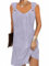 MSIYOW Donna Vestito Estivo Elegante Vestiti Corti con Scollo a V Abito Casual Vestiti da Mare (S, Viola)