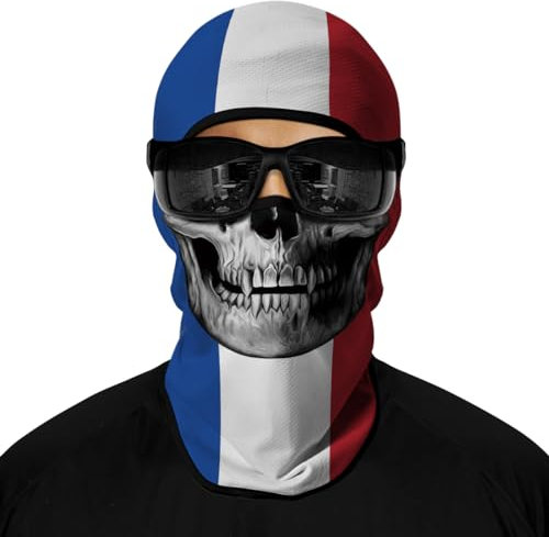 ShopINess Sturmhaube, Unisex, Stil Flagge, Weltfußball, für Motorrad, Sport, Party, Weltfußball, Sportveranstaltungen, Länder, Schädel, Frankreich, Deutschland, One size