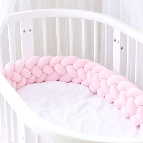 HSJFS Bettschlange Geflochten, Bettschlange, Kantenschutz Bettumrandung Knotenkissen, Seitenschläferkissen, Bettschlange Baby, Zierkissen Stillkissen,A18,1.5M