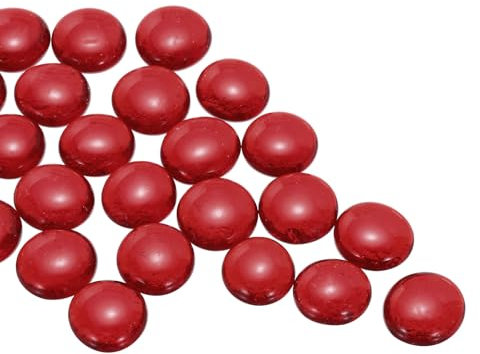 sourcing map Glass Beads,Flat Glass Gemstone Red 0.22lbs (0.47-0.87) Glass Marbles Pebbles for Vase Fillers Aquarium Decor DIY Craft