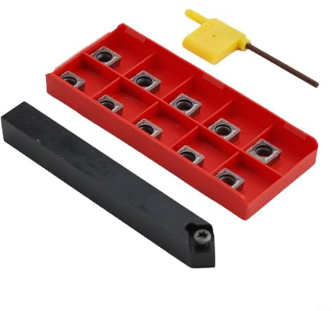 babominimer FORSSDCN1212H09 Portautensili per tornitura esterna a 45 gradi con inserto in carburo SCMT09T308 Larghezza gambo 12 mm Set di utensili da taglio per tornio di lavorazione ad alta