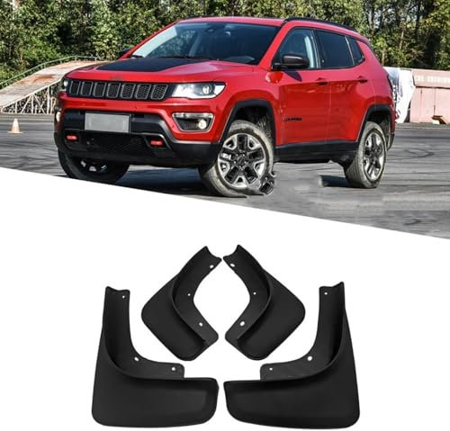 vmwia Auto KotflüGel SchmutzfäNger FüR J-eep Compass 2017-2024 2.4L, Vorne Und Hinten Auto Spritzschutz SchmutzfäNger Wasserdicht Und VerschleiFest.