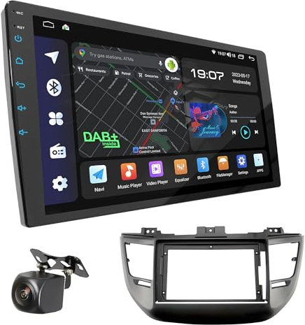 UGAR Compatible con Hyundai Tucson 2015-2018 9 pulgadas Android 13 DSP 8 GB + 128 GB Radio DAB+ HD Full Touch Screen Navegación GPS