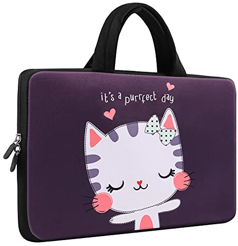 Mibbxea Funda para ordenador portátil de 11,6 a 12 pulgadas, funda de transporte para ordenador Chromebook Ultrabook, bolsa de viaje de neopreno, maletín para netbook con asa para Dell HP Lenovo ASUS