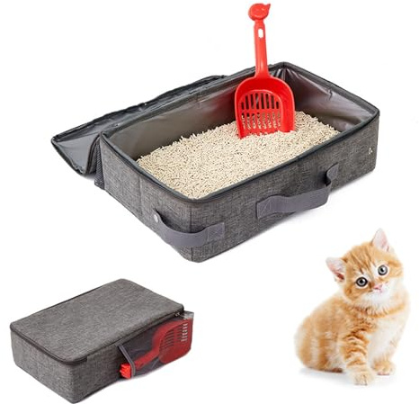 Caja Arena Portátil Plegable, Caja Arena Impermeable para Gatos, 40x24x11cm | Bandeja Arena Para Gatos Plegable, Plegable Caja Arena, Se Puede Usar Como Inodoro Para Gatitos, Cama Para Gatitos