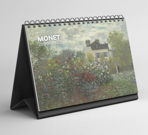 Monet Tischkalender 2026-2027: Stehender Flip-Desktop-Kalender mit dickem Papier (15,25 cm x 22 cm – ähnlich A5)