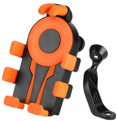 WpecM Motorbike Phone Holder For BMW Motorrad R 18 Roctane R 18 Classic, Motorcycle Phone Mount, 360° Rotation Motorbike Phone Mount, Anti Vibration, For Rear View Mirror Handlebar,Black+Orange-B