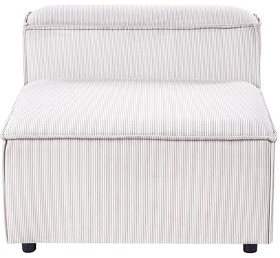 Beliani Modul-Sessel Cord cremeweiß mit niedriger Rückenlehne 1-Sitzer modern Ardal