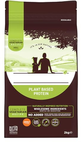 Plant Based Protein Adult Dry Dog Food 2kg - Hypoallergenic, Easy to Digest Formulations - No Artificial Flavours, Colours or Preservatives