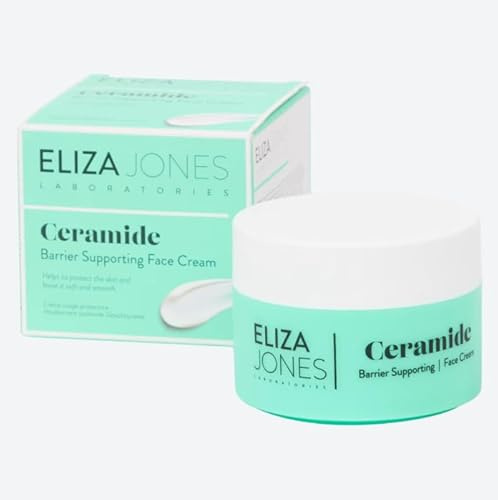 Eliza Jones Ceramide Face Cream 50 ml – feuchtigkeitsspendende Barriere-Gesichtscreme – trockene & empfindliche Haut – Vegan – Dermatologisch getestet