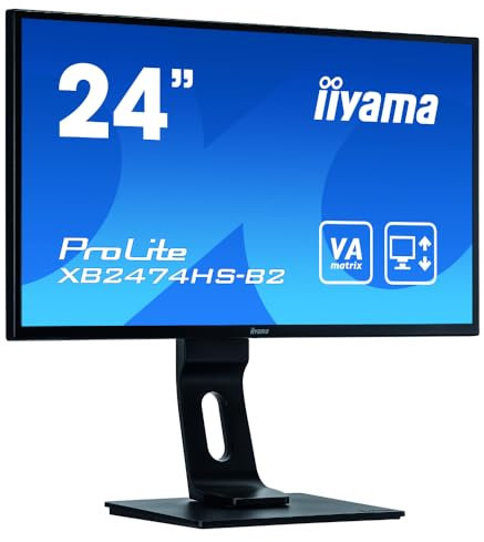 iiyama XB2474HS-B2 24 Inch VA LCD, 4ms, Full HD 1920x1080, 250 cd/m² Brightness, 1x HDMI,1 x DisplayPort, 1 x VGA, 2 x 2.5W Speakers, Height Adjustable Stand