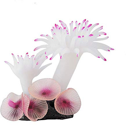 Pssopp Décorations artificielles Plantes coralliennes pour Aquarium – Simulation Naturelle Plantes Aquatiques Corail Blanc