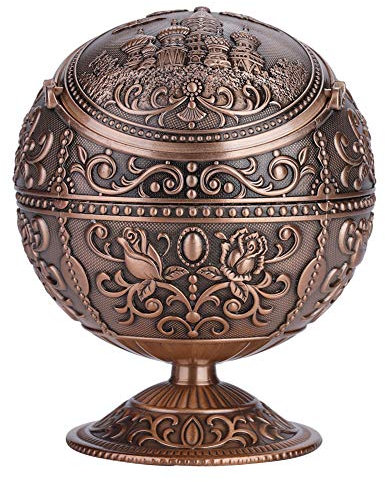Winddichte Aschenbecher, kreative Vintage Aschenbecher mit Deckel für Zigaretten Metall tragbaren Aschenbecher für draußen drinnen Aschenbecher edles Geschenk für Männer Frauen (1 #)