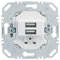 Toma USB 230V bl. polar, mate