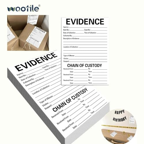 Adhesive Evidence Label Stick on Evidence Stickers Evidence Labels | 100 Pcs Crime Detective Scene Party Favors Identification Tag For Cosplay Forensics Class,Theme Birthday Party 4 X 6 Inch
