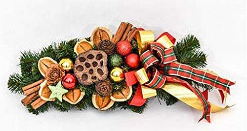 Small-Preis Tannengesteck Gesteck Adventsgesteck Kranz Weihnachtliche Deko mit Kugeln 40 cm Herbst - Winter - Willkommensgruß PG8