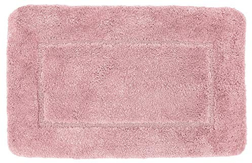 Velosso Super Soft Microfibre High Density Bath Mat Pedestal Mat Anti Slip Super Absorbent (50x80 Bath Mat, Blush Pink)