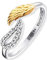 Engelsrufer Damen-Ring aus 925 Sterling Silber mit goldfarbenen Engelsflügeln und Zirkonia, Größenverstellbar, ERR-TWINWING-ZI-G