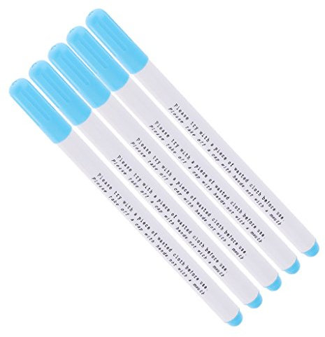Set of 5 for Textiles Water Soluble Marker Self-Extinguishing Trick Marker Blue